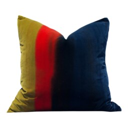 Amazilia Velvet Pillow Mustard, Papaya, Indigo. Lumbar Covers, High End Decorative Pillows, Designer Plush Cover - thumbnail 2