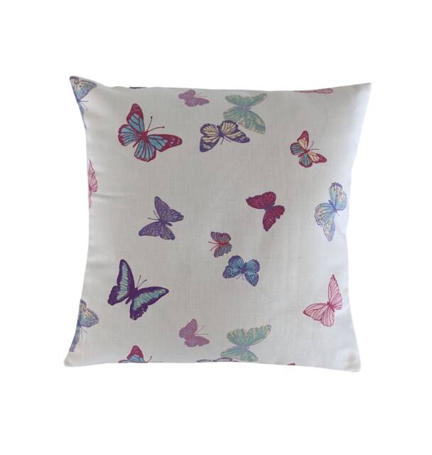 "Cushion Cover in Laura Ashley Rainbow Butterflies 14"" 16"" 18"" 20" - image 1