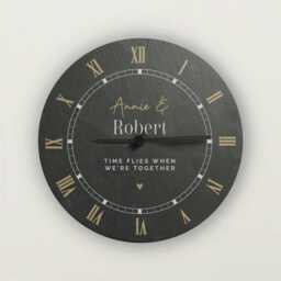 Wedding Gifts For Couples Personalised Slate Wall Clock, Home Decor - thumbnail 2