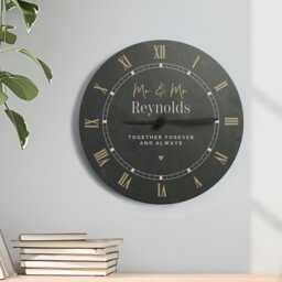 Wedding Gifts For Couples Personalised Slate Wall Clock, Home Decor - thumbnail 3