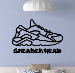 Sneakerhead Wall Decal Sneaker Head Gift Poster Sign Teens Vinyl Sticker Office Decor Home Bedroom Art 6F52 - thumbnail 1