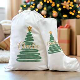 Personalised White Christmas Sack - Small Large Stocking - thumbnail 1
