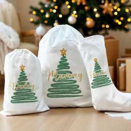 Personalised White Christmas Sack - Small Large Stocking - thumbnail 2