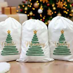 Personalised White Christmas Sack - Small Large Stocking - thumbnail 3