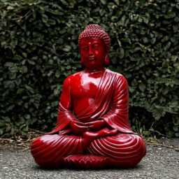 Large Red Buddha Statue Concrete Sculpture Cement Ornament Lover Gift Zen Garden Decoration Yard Art
