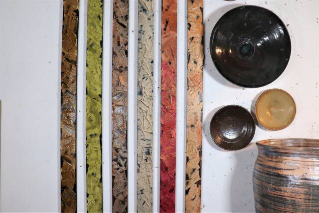 Colorful Texture Weaving With Paint Impressionism Wood Wall Sticks Panels 2D Relief Sculptures Big Tall 1950S Midcentury Comtempory Modern - image 1