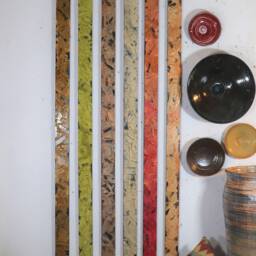 Colorful Texture Weaving With Paint Impressionism Wood Wall Sticks Panels 2D Relief Sculptures Big Tall 1950S Midcentury Comtempory Modern - thumbnail 2