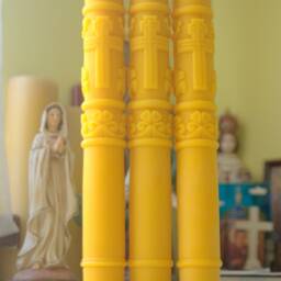 Pillar Candles, Wedding Beeswax Christening Baptism Catholic Candles - thumbnail 2