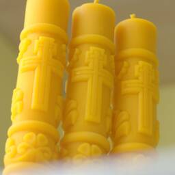 Pillar Candles, Wedding Beeswax Christening Baptism Catholic Candles - thumbnail 3