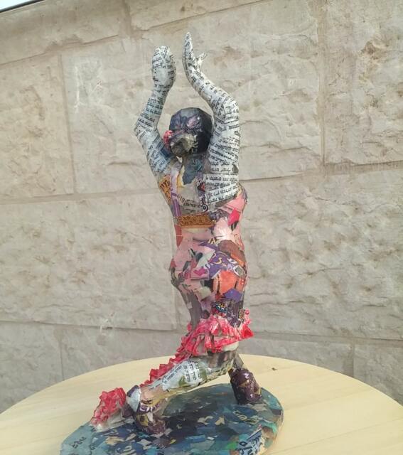 Flamenco Dancer, Paper Mache Sculpture, Home Decor Flamenco Dancer Sculpture - image 1