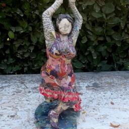 Flamenco Dancer, Paper Mache Sculpture, Home Decor Flamenco Dancer Sculpture - thumbnail 3