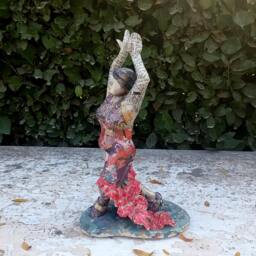 Flamenco Dancer, Paper Mache Sculpture, Home Decor Flamenco Dancer Sculpture - thumbnail 2