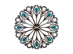 Peacock Feather Metal Wall Clock - Modern Design Art Big Decorative Stylish Silent - thumbnail 1