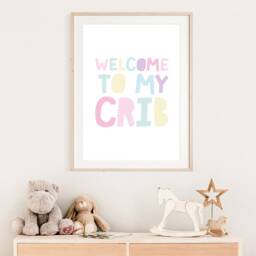 Welcome To My Crib Print, Girls Nursery Decor, Bedroom Wall Art, Picture, Baby Girl - thumbnail 2