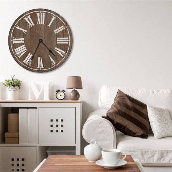 Farmhouse Clock Wall Stencil - Reusable Diy Rustic Decor Vintage Sign - image 1