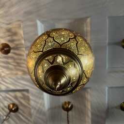 Moroccan Brass Wall Sconce - Round Decorative Lamp For Home D??cor - thumbnail 4