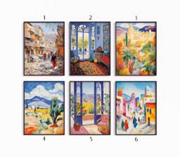 Afghanistan Poster Set, Islamic Travel Prints, Floral Art, Afghan Decor, Folk Art Poster, Gallery Wall, Gift, A1/A2/A3/A4 - thumbnail 1