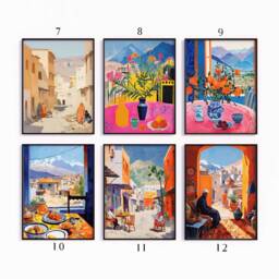 Afghanistan Poster Set, Islamic Travel Prints, Floral Art, Afghan Decor, Folk Art Poster, Gallery Wall, Gift, A1/A2/A3/A4 - thumbnail 2