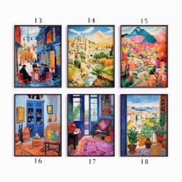 Afghanistan Poster Set, Islamic Travel Prints, Floral Art, Afghan Decor, Folk Art Poster, Gallery Wall, Gift, A1/A2/A3/A4 - thumbnail 3