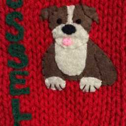 Bulldog Stocking, Handmade Christmas Stocking For Bull Dog Pet - thumbnail 3