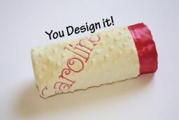 Custom Embroidered Minky Baby Blanket With Satin Border