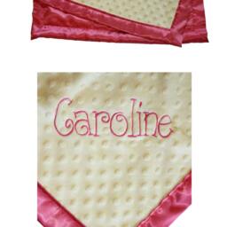 Custom Embroidered Minky Baby Blanket With Satin Border - thumbnail 2