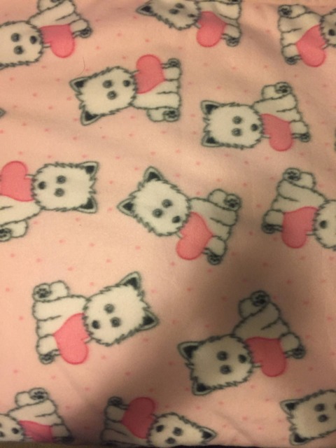Valentines Dog Fleece Blanket Large - image 1