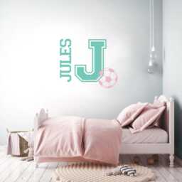 Personalized Soccer Name Vinyl Decal, Customized Sports Wall Art, Custom Boy Nursery Decor, Easy Diy Removable Children Bedroom Sticker - thumbnail 3