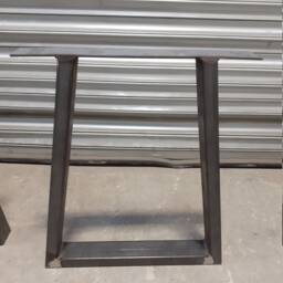 Chunky Trapezium Industrial Steel Dining Kitchen Table Legs 710mm Tall - Metal Box Frames 80mm X 40mm Pair - thumbnail 2