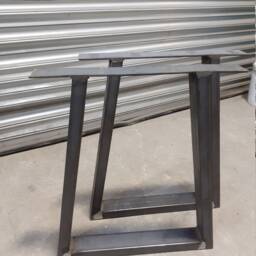 Chunky Trapezium Industrial Steel Dining Kitchen Table Legs 710mm Tall - Metal Box Frames 80mm X 40mm Pair - thumbnail 4