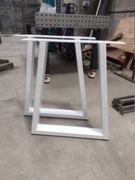 Chunky Trapezium Industrial Steel Dining Kitchen Table Legs 710mm Tall - Metal Box Frames 80mm X 40mm Pair