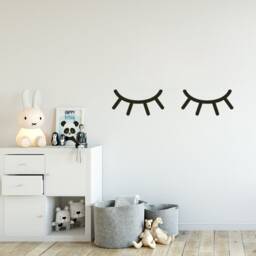 Wall Decal Sleepy Eyes Xl Black A 60cm - 24 Inches Wide, Eyelashes Decal, Lashes Stickers, Kids Room Decals & Nursery Decor - thumbnail 3