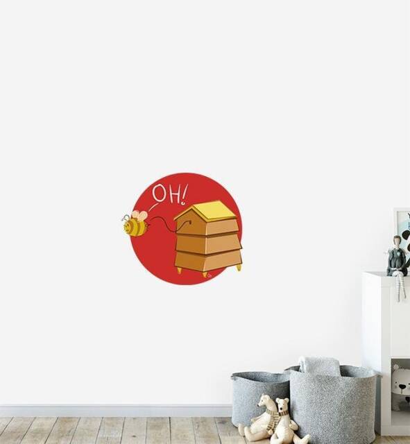 Beehive Wall Sticker Decal - Kids Stickers, Animals Childrens Decals, Art, Room, Girl, Boy