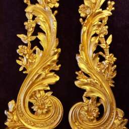 Large Pair Gilt Gold Or White French Style Decorative Wall Furniture Moulding Pediment Plastic Decoration - thumbnail 3