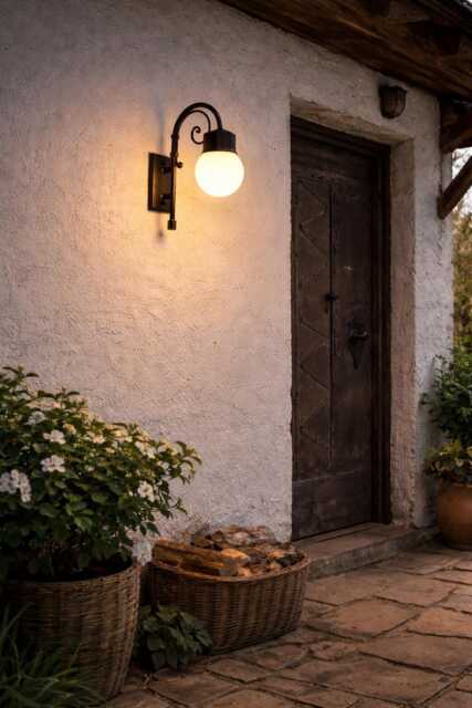 Rustic Wrought Iron Sconce For Outdoor Spaces - image 1