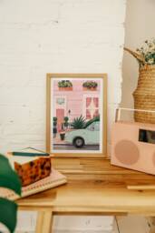 London Art Print, Pink House Pastel Art, Poster, Travel - thumbnail 1