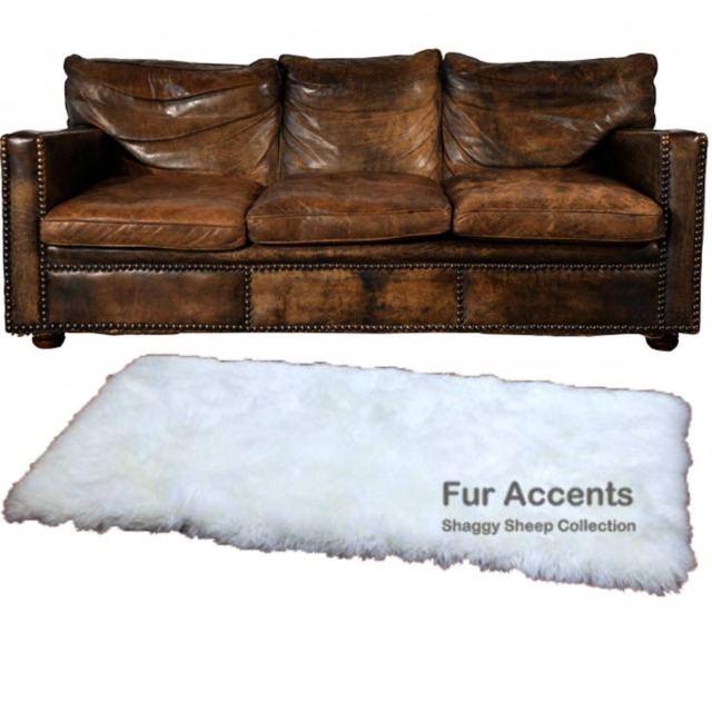Plush Faux Fur Rug Runner - Shaggy Sheepskin Throw, Handmade Usa - image 1