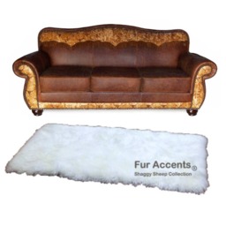 Plush Faux Fur Rug Runner - Shaggy Sheepskin Throw, Handmade Usa - thumbnail 2