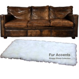 Plush Faux Fur Rug Runner - Shaggy Sheepskin Throw, Handmade Usa - thumbnail 1