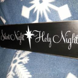 Silent Night Holy Wood Sign Distressed Wall Hanging Reclaimed Pallet Rustic Decor Repurposed Religious Holiday - thumbnail 4