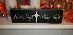 Silent Night Holy Wood Sign Distressed Wall Hanging Reclaimed Pallet Rustic Decor Repurposed Religious Holiday