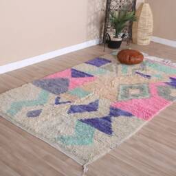 Vintage Boujaad Rug, Pink Moroccan Rug 5x8 F - thumbnail 3