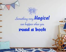 Vwaq Something Very Magical Can Happen When You Read A Book Classroom Reading Wall Decals - thumbnail 1