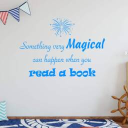 Vwaq Something Very Magical Can Happen When You Read A Book Classroom Reading Wall Decals - thumbnail 2
