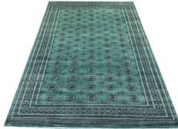 10x14 Green Color Bokhara Rug - 3.00x4.30 cm Kitchen Woolen Living Room Hand Knotted Wall Turkish - thumbnail 1