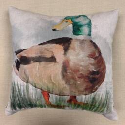 Linen - Cushion Cover With Mallard Duck Clp003-Cush - thumbnail 1