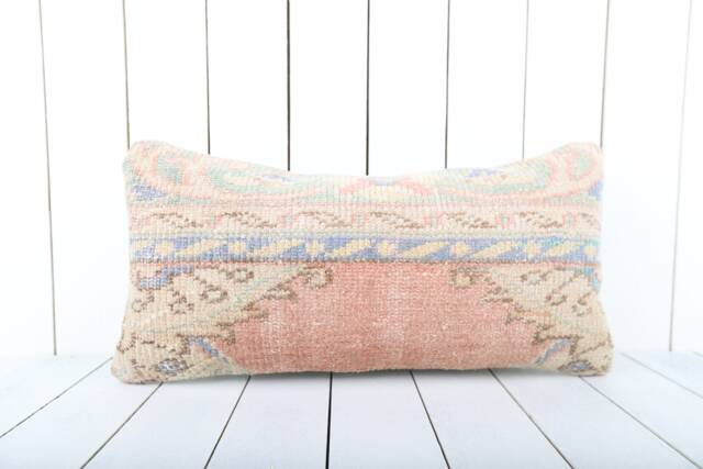 Kilim Lumbar Pillow Cover - 12x24 Inch Turkish Anatolian Throw - image 1