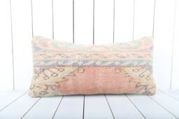 Kilim Lumbar Pillow Cover - 12x24 Inch Turkish Anatolian Throw - thumbnail 1
