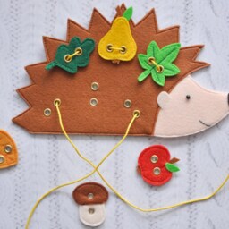 Felt Hedgehog Lacing Toy Montessori Educational Sensory Toy - thumbnail 3