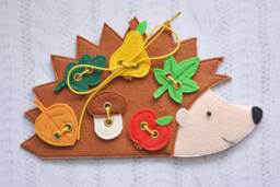 Felt Hedgehog Lacing Toy Montessori Educational Sensory Toy - thumbnail 1